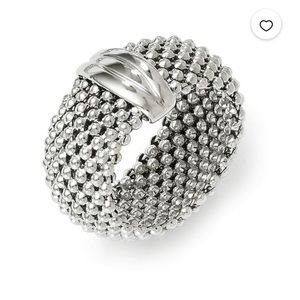 Milor Sterling Silver 925 Polished Mesh Ring Italy Sz. 7